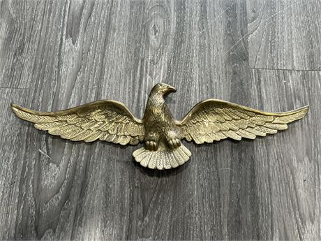 VINTAGE BRASS EAGLE WALL DECOR (18” wide)