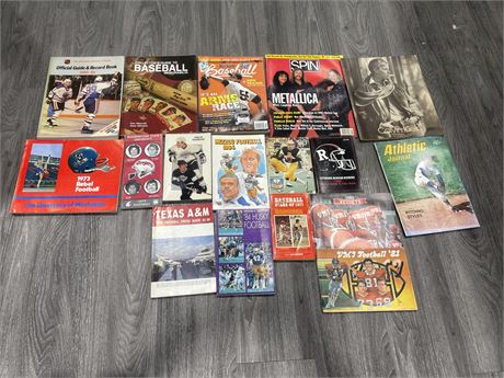 VINTAGE COLLECTION OF SPORTS BOOKS & MAGAZINES