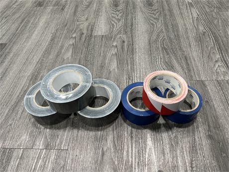 3 NEW ROLLS OF DUCT TAPE + 3 PARTIAL ROLLS