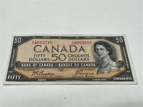 1954 BANK OF CANADA $50 BILL (Good condition)