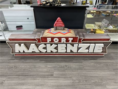 HUGE FORT MACKENZIE GREAT WOLF LODGE WATER PARK SIGN 90”x36”x20” RESIN