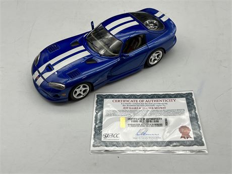 1:18 SCALE DIECAST MODEL SIGNED BY ‘VIPER’ STARS JEFF KAAKE & HEATHER MEDWAY