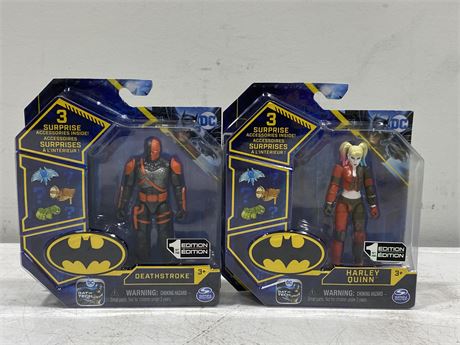 MISP - 2 DC SPIN MASTERS 1ST EDITION (SUPER RARE HARLEY QUINN + DEATHSTROKE)