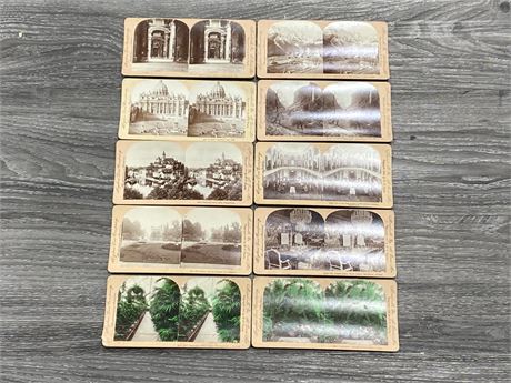 10 ANTIQUE 1890-1900 STEREO VIEW CARDS