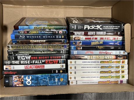 LOT OF DVDS W/SOME BLU RAYS