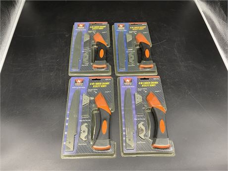 (4) 4 IN 1 QUICK CHANGE UTILITY KNIVES