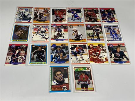 20 MISC AUTOGRAPHED NHL CARDS