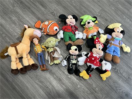 COLLECTION OF PLUSH DOLLS - TALLEST IS 20”