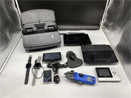 LOT OF MISC ELECTRONICS, SMART WATCHES, ETC