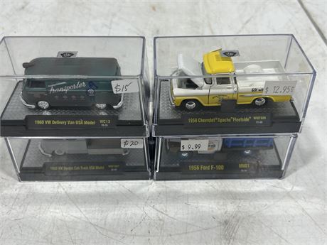 4 DIECAST M2 SMALL SCALE CARS
