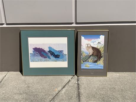 2 FRAMED PRINTS (smallest is 18x28”)