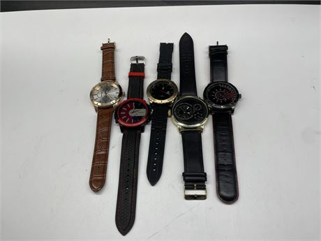 LOT OF 5 WATCHES - NEED BATTERIES NEAR NEW