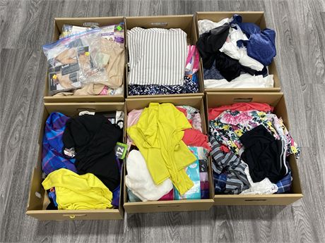 6 BOXES OF MISC WOMANS CLOTHING