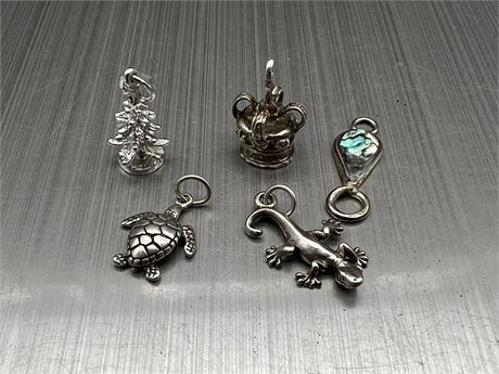 5 STERLING SILVER CHARMS