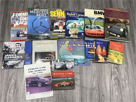 15 CAR BOOKS (Mostly hard cover)