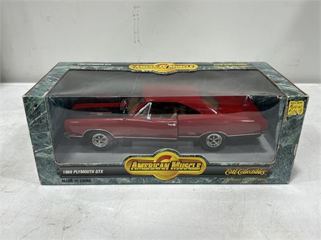 1:18 SCALE 1969 PLYMOUTH GTX DIECAST IN BOX