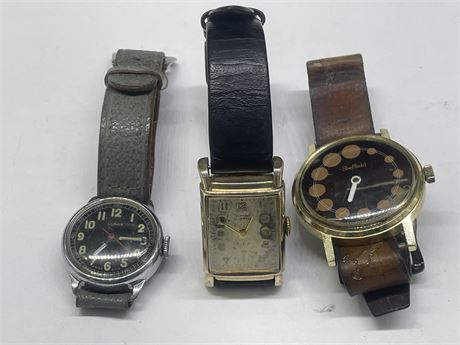 3 VINTAGE MENS WATCHES