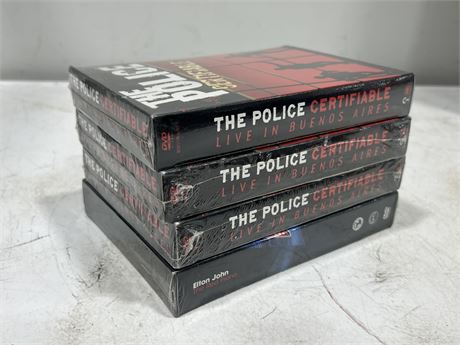4 SEALED CONCERT DVDS - ELTON JOHN & THE POLICE