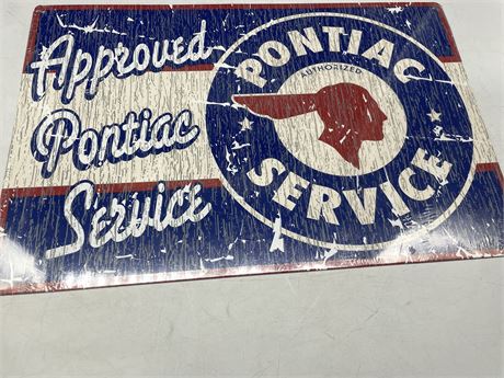 METAL PONTIAC SERVICE SIGN 18”x12”