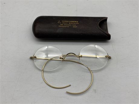 ANTIQUE GOLD (Tested) IMPERIAL EYE GLASSES