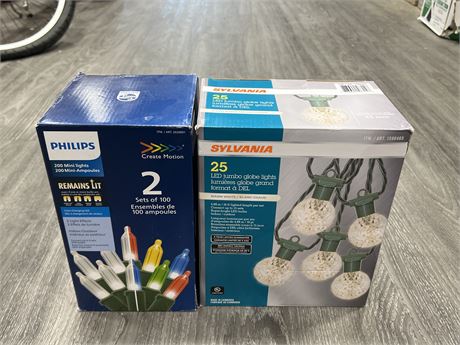 2 NEW SYLVANIA / PHILIPS LED CHRISTMAS LIGHTS - SPECS IN PHOTOS