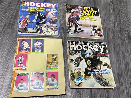 4 VINTAGE NHL STICKER/CARD BOOKS