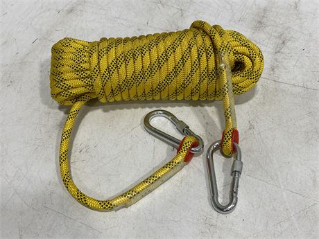 NEW 75’ CLIMBING ROPE W/ CARBINGERS