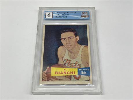 CGC 6 1957 ROOKIE AL BINACHI TOPPS NBA CARD