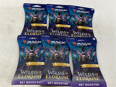 6 SEALED MAGIC THE GATHERING WILDS OF ELDRAINE SET BOOSTERS