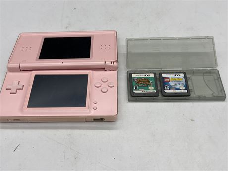 NINTENDO DS W/2 GAMES - DS NEEDS WORK / AS IS