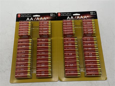 (2 NEW) PACKS OF AA & AAA BATTERIES (TOTAL OF 80 AA & 72 AAA)