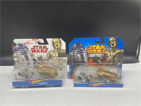 (SEALED / NEW) HOT WHEELS CHARACTER CARS (R2 D2 & C-3PO)