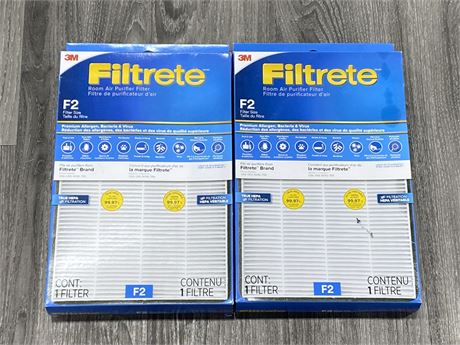 (2) 3M FILTRETE ROOM AIR PURIFIER FILTERS