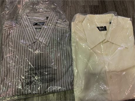 2 NEW HUGO BOSS MENS DRESS SHIRTS (size 39,41)