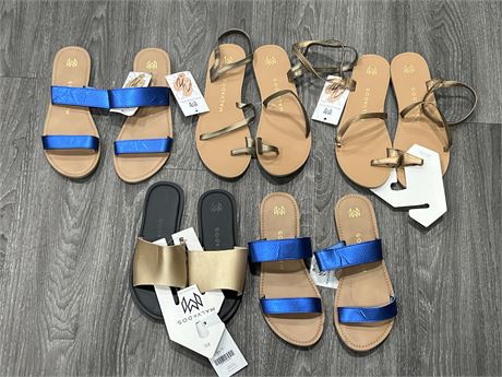 5 PAIRS OF NEW MALVADOS WOMENS SANDALS