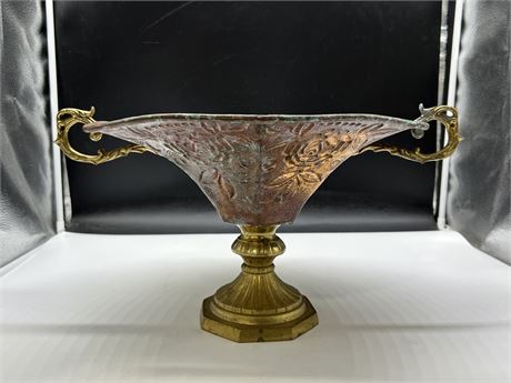 VINTAGE BRASS / COPPER DECORATION (20” wide, 10” tall)