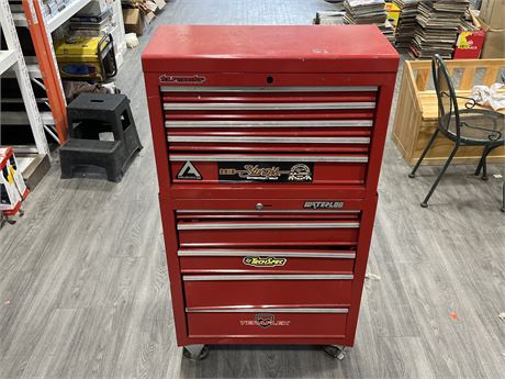 ROLLING WATERLOO TOOL BOX W/CONTENTS (49” tall)