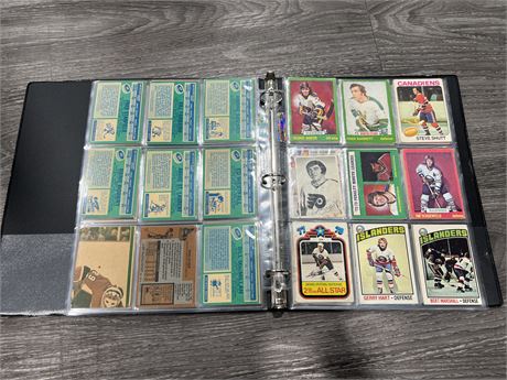 7 SHEETS OF 1970s NHL CARDS
