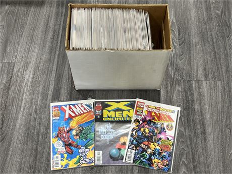 SHORT BOX OF XMEN COMICS - BAGGED & BOARDED, NO DOUBLES