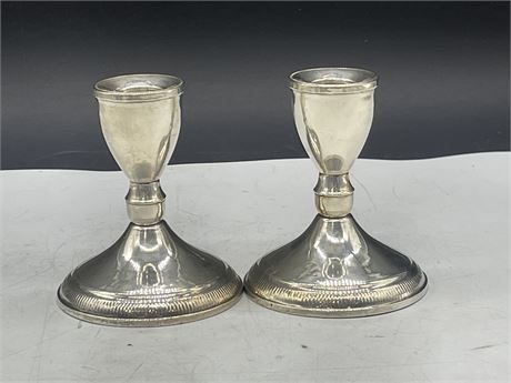 PAIR OF DUCHIN STERLING SILVER CANDLE HOLDERS