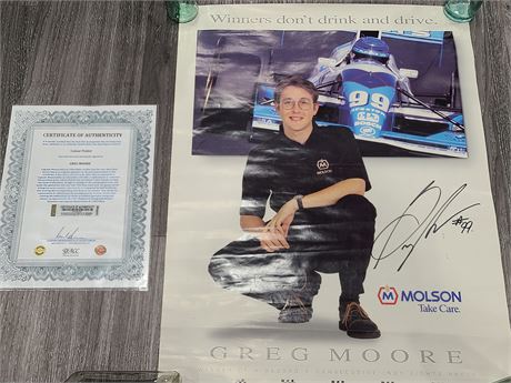 RARE GREG MOORE AUTOGRAPH POSTER (with COA)