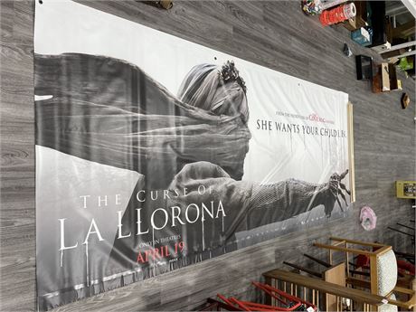 2 LARGE MOVIE BANNERS FROM LAND MARK CINEMAS (THE KITCHEN/CURSE OF LA LORONA)