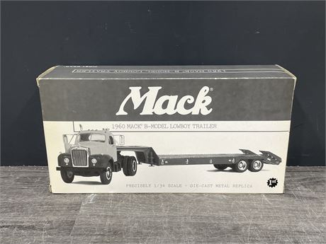 NIB 1/34 SCALE FIRST GEAR DIECAST MACK 1960 B-MODEL LOWBOY TRAILER