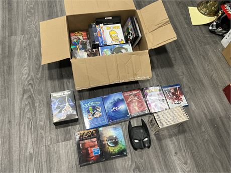 LOT OF DVDS, VHS, ETC