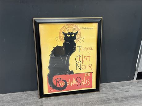 VINTAGE STYLE FRENCH CAT PRINT - 19”x23”