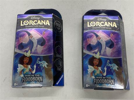 2 SEALED LORCANA RISE OF THE FLOODBORN STARTER DECK BOXES