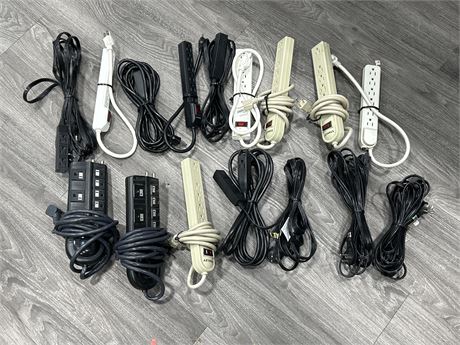 LOT OF POWER BARS/CORDS - 16 TOTAL