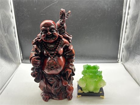 FENG SHUI BOK CHOY SYMBOL OF WEALTH & BUDDAH (Buddha is 18”)