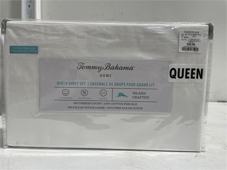 NEW TOMMY BAHAMA HOME 200 THEAD COUNT QUEEN SHEET SET