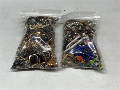 2 BAGS OF JEWELRY